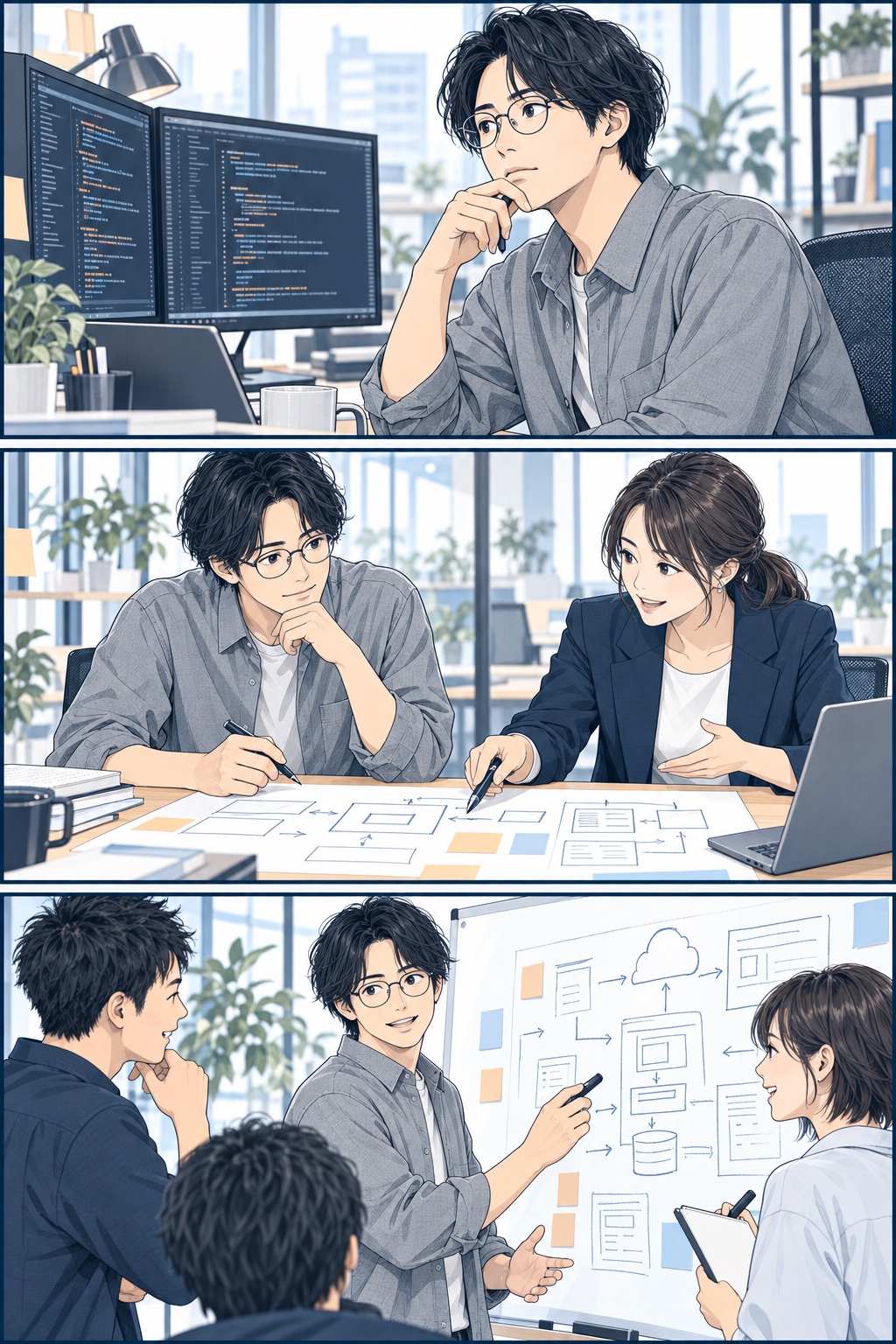 エンジニアの支援後を描いた漫画