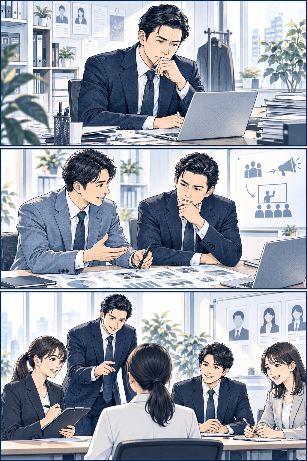人材グロースパートナーの支援後を描いた漫画