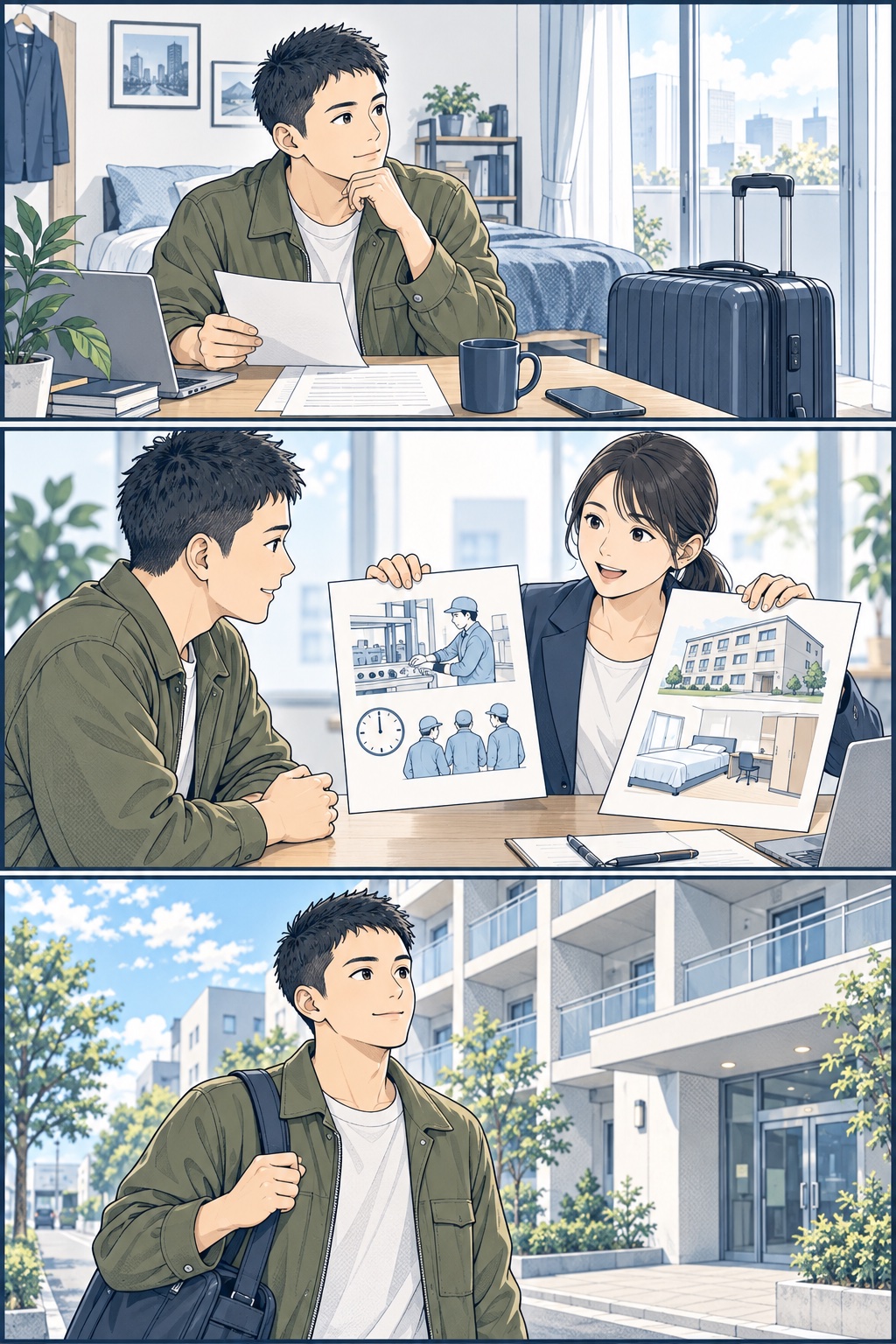 寮あり製造業の支援後を描いた漫画