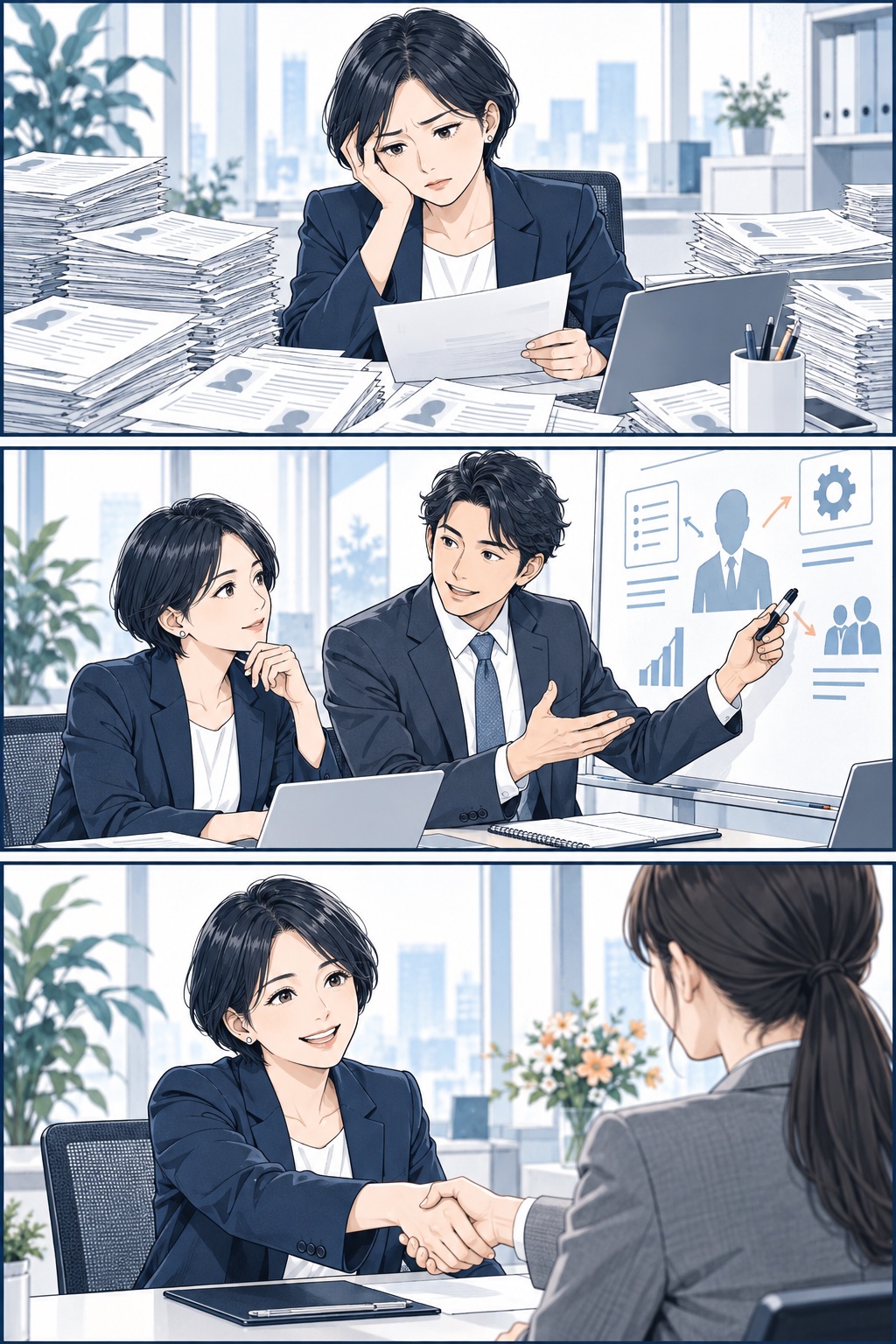 企業の採用相談の漫画
